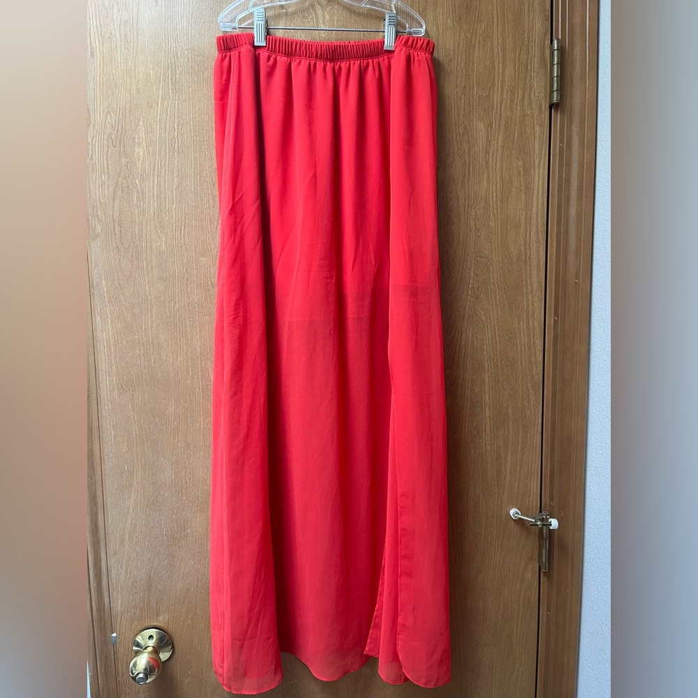 Soprano Vibrant Red Maxi Skirt